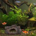 (GGBR) Aquarium Decoration Cave, Resin - Hollow Tree Trunk Log Aquarium Ornament Fish Tank Wood Hideout for Betta. 