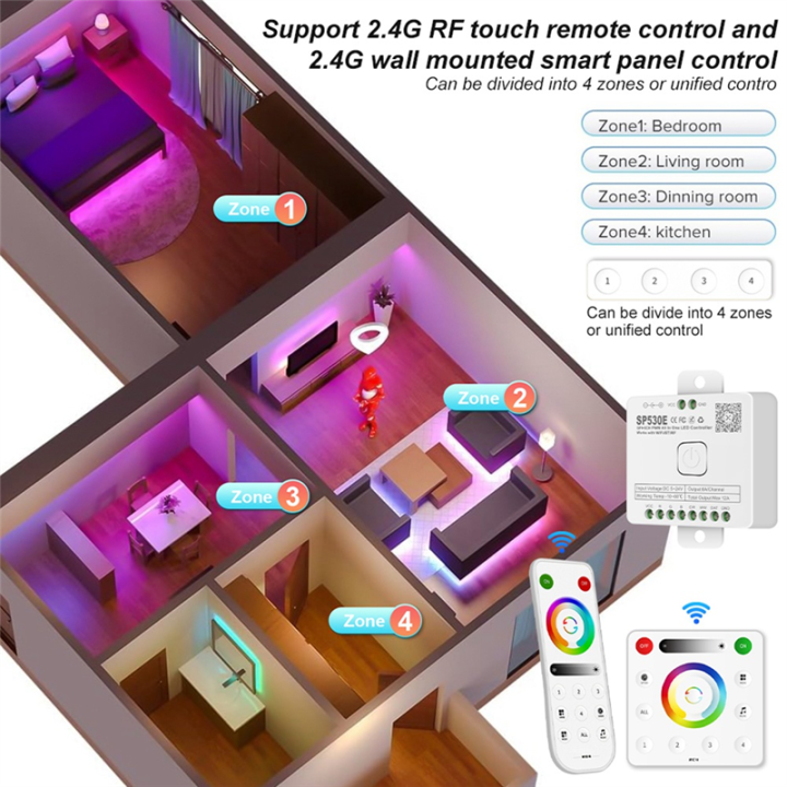 (GGBR)-12-In-1%20Wifi%20LED%20Controller%20SP530E%20PWM%20SPI%20Pixels%20Dimmer%20for%20WS2812B%20WS2811%20RGB%20RGBW%20LED%20Strips%20with%20Voice%20Control%20-%20Image%203
