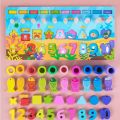 Montessori Educational Wooden Board 4 In 1 Educational Games With Number Counting Stacking Colors Sorting Shapes Fishing Game Fun Educational Toy In Bright Colors For Kids. 