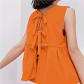 Women'S Summer Tie Front Vest Top Sleeveless Suit Vest Dressy Business Work Waistcoat Tops. 