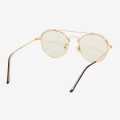 Circular Style Golden Frame  Normal Glasses For Men. 