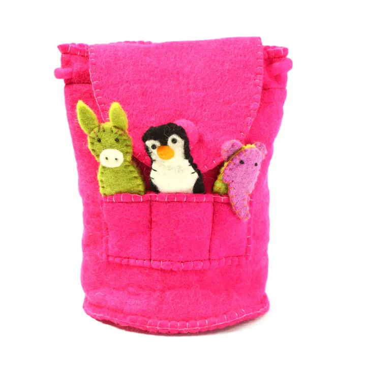 Pink Puppet Design Felt Backpack For Women | Daraz.com.np