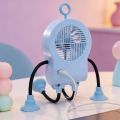 Smart Rechargeable Robot Suction Cup Fan Quiet Operation Flexible Bendable Desk Fan 5 Speed Adjustable Digital Display Ice-Cooling Fan Commuting. 