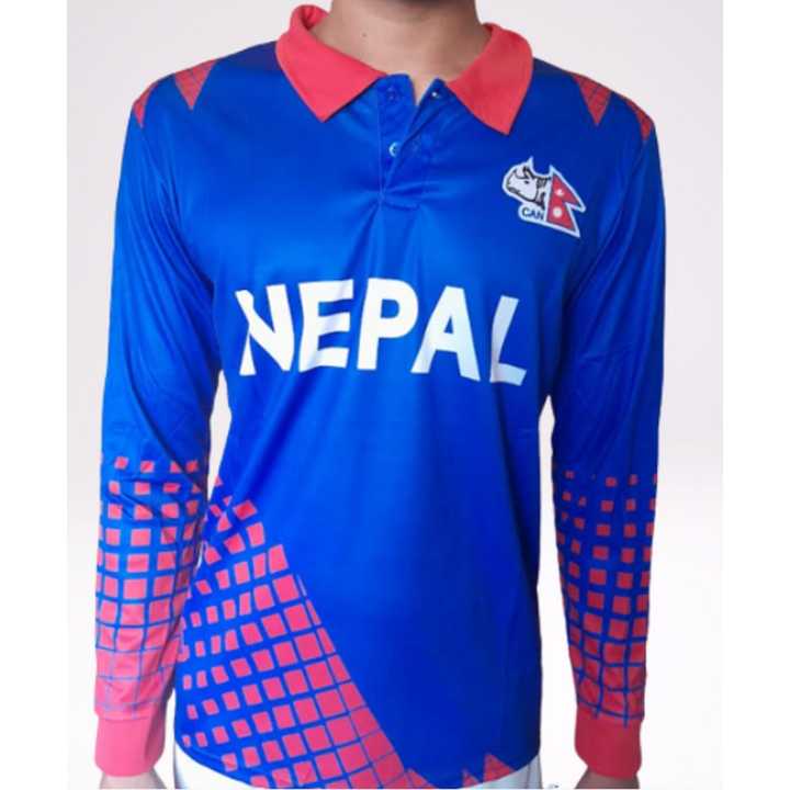 Nepal Full Sleeve Grade A Cricket Jersey For Men | 100% Polyester Full Sleeve Jersey For Men