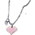 Mosaic Alloy necklace Trendy Alloy Couple necklace Love heart pendant for Romantic Anniversary gift Casual wear Fashion accessory Couple jewelry. 