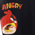 Black Cotton Round Neck Angry Bird Printed T-Shirt For Boys. 