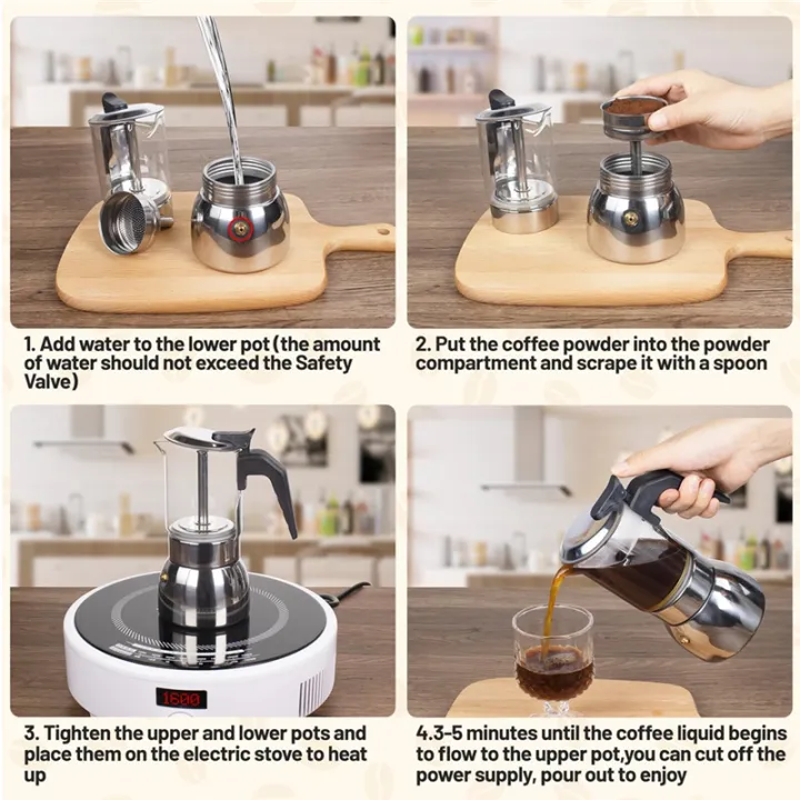 Glass%20Clear%209%20Cup%20Moka%20Pot%20Stainless%20Steel%20Thickened%20Stovetop%20Espresso%20Maker%20Coffee%20Machine%20450ml%2015oz%20Italian%20Design%20-%20Image%204