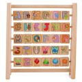 Puzzle Toys English Alphabet Letter Cognitive Toy Arithmetic Cartoon Pattern Wooden Letter Board Bead Abacus Intelligence Early Education Board Baby Gift. 