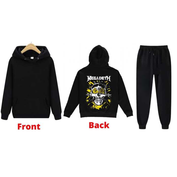 Mega Death Band Combo Printed Hoodie And Trouser For Men And Women