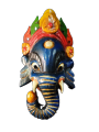 Wooden Lord Ganesh Mask (9 inches) / Gift Item / Wall Decor. 