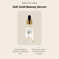 Sinoz 24K Gold Beauty Face Serum 30 ml for Anti Ageing Brightening and Hydrating with Collagen and Hyaluronic Acid. 
