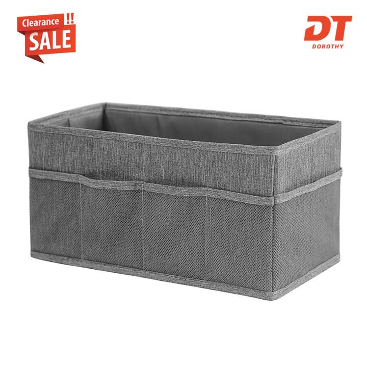 DT(Clearance price) Large Capacity Underwear Organizer Large Capacity Foldable Cosmetic Storage Box with Multi Compartments Mesh for Bedroom for Brushes