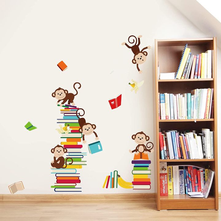 Monkey%20Wall%20Decals%20Animals%20Kids%20Learning%20Wall%20Stickers%20Baby%20Nursery%20Bedroom%20Living%20Room%20Wall%20Decor%20-%20Image%203