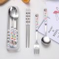 1/3/4Pcs Gift Cartoon Crayon Shin-chan Cutlery Set Simplicity Portable Fork And Chopsticks Set Tableware. 