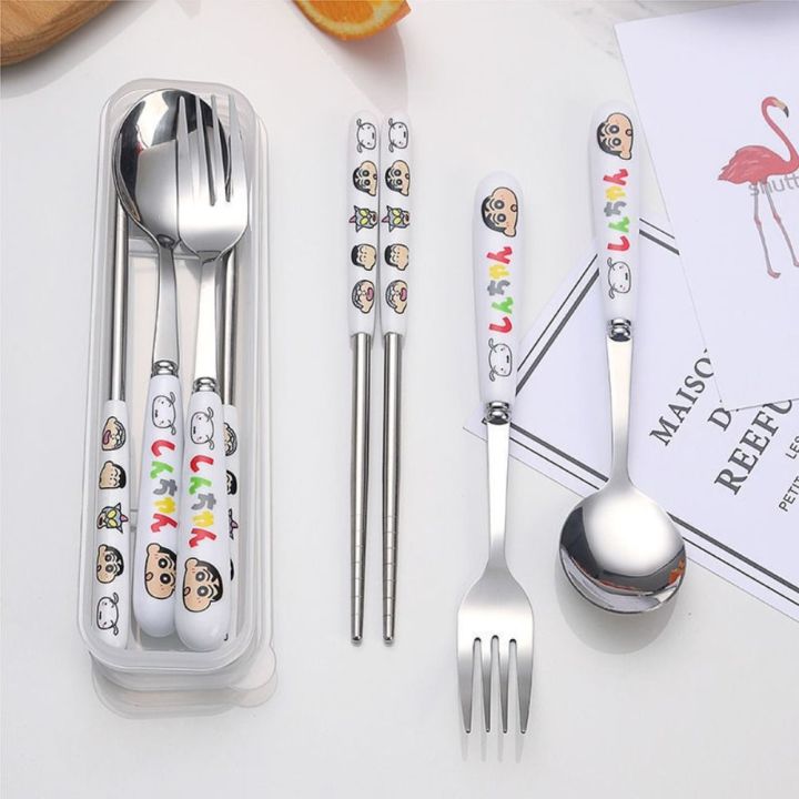 1/3/4Pcs%20Gift%20Cartoon%20Crayon%20Shin-chan%20Cutlery%20Set%20Simplicity%20Portable%20Fork%20And%20Chopsticks%20Set%20Tableware%20-%20Image%203