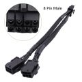 8Pin Male to Dual 6 Pin Female Cable Adapter 20cm CPU 8Pin To Graphics Video Card PCI-Express Power Splitter Cable. 