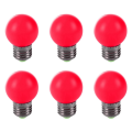 (GGBR) 6X E27 LED Light Warm Red Bulb Plastic Bulb (0.5W Power, Red). 