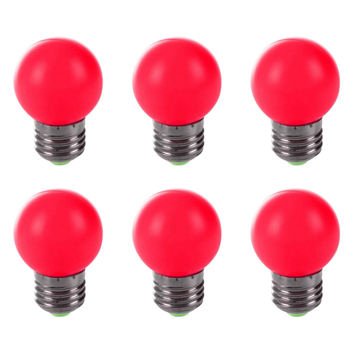 (GGBR) 6X E27 LED Light Warm Red Bulb Plastic Bulb (0.5W Power, Red)