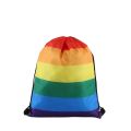 Reflective Stripe Drawstring Gym Backpack Cartoon 210D Polyester Waterproof Drawstring Bag Rainbow Portable Nylon Sports Shoulder Bag Camping Hiking. 