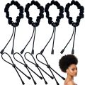 New Adjustable Hair Rope Black Puff Ponytail Hair Ties African Puffs Afro Hair Band for Black Women Pineapple Hairstyles. 