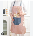 Unisex Striped Apron with Hand Pockets Waterproof Oil Resistant Kitchen Apron. 