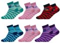 Multicolor Printed Half Socks for Kids - Pack of 6 Pairs (SKH). 