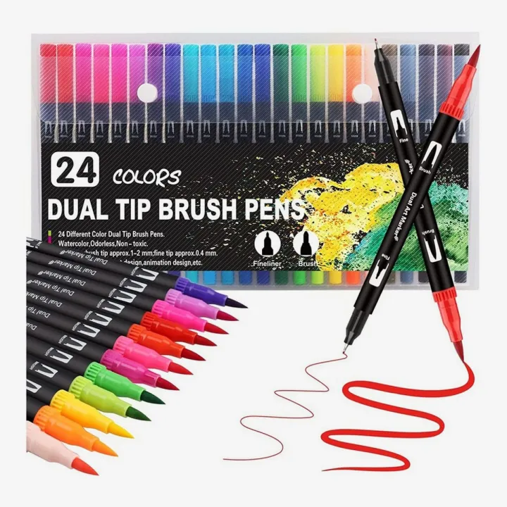 ProArt%20Dual%20Tip%20Brush%20Pen,%20Set%20Of%2024%20(Brush%20Tip%20&%20Fine%20liner%20Tip%200.4MM)%20-%20Image%202