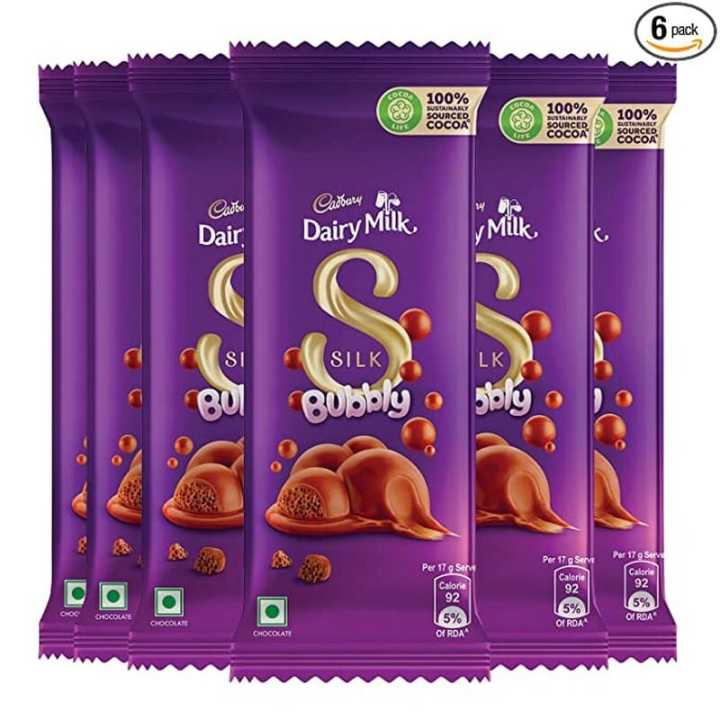 Cadbury Dairy Milk Silk Bubbly - 50g x Pack of 6