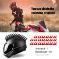 Reflective Motorcycle Helmet Mohawk Spikes Rubber Camber Saw with Red Helmet Decals(Helmet Not Included). 