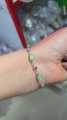 Rosa Stainless Steel Mint Green Bead Bracelet | Waterproof Non-Tarnish Chain | Silver Tone Link Bracelet | Minimalist Summer Accessory For Women. 