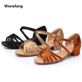 Wenefang Girl Latin Dance Shoes Women's High Heels Satin Ballroom Party Luxury Modern Salsa Professional Dance Shoes Soft Sole Ladies 3cm/4cm. 