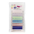 Colorful Ombre Colored Eyelash Extension Individual Lashes Faux Mink Mix Color Volume Lash Purple Blue Pink White Gradient Cilio. 