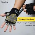 Wenefang 1Pair Half Finger Gym Fitness Gloves with Wrist Wrap Support for Men Women Crossfit Workout Power Weight Lifting Equipment. 