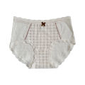 6794# can wear 200 kg 10A bacteriostatic mesh spliced underwear, women's lace jacquard bow mid-waist briefs. 