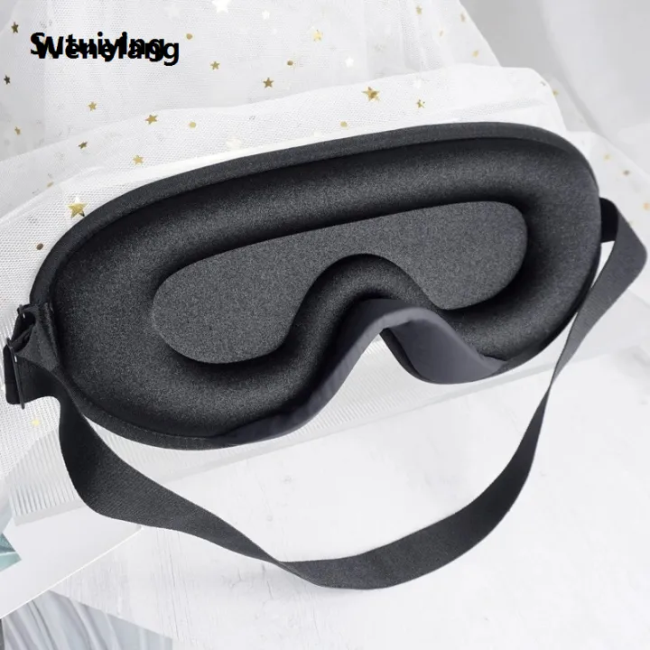 Wenefang%20Sutuiying%201pc%203D%20Contoured%20Cup%20Sleeping%20Mask,%20Breathable%20Black%20Blindfold,%20Bargain%20price%20Profesional%20Block%20Out%20Light,%20Sleep%20Goggles,%20Daily%20Necessities%20-%20Image%204