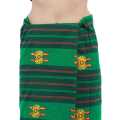 Green Color Cotton Floral Embroidered Lungi For Women. 