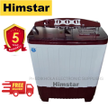 Himstar 8.0kg semi automatic washing machine 5 years motor warranty. 