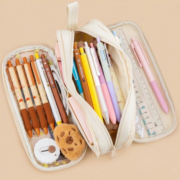 Capybara%20Clear%20Window%20Pencil%20Case%20(4%20Colors)%20%E2%80%93%203-Layer%20High%20Capacity%20Organizer%20(Holds%20100+%20Pens)%20-%20Image%202