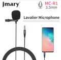 Jmary MC-R1 Lavalier Microphone Mic Clip On Kabel Jack 3.5 Vlog Zoom Recording. 