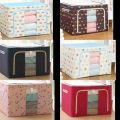 Oxford Cloth Clothes Steel Frame Transparent Storage Box Bed Sheet Blanket Pillow Shoe Rack Container Collapsible Storage Box. 