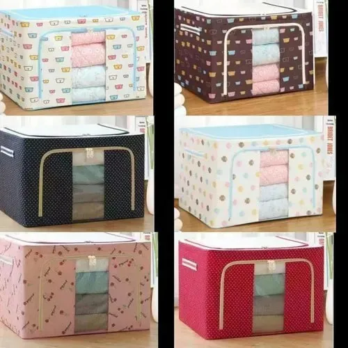 Oxford%20Cloth%20Clothes%20Steel%20Frame%20Transparent%20Storage%20Box%20Bed%20Sheet%20Blanket%20Pillow%20Shoe%20Rack%20Container%20Collapsible%20Storage%20Box%20-%20Image%202