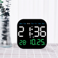 Digital Wall Clocks LED Electronic Table Clock 12/24H Wall-Mounted LED Alarm Clock Remote A. 