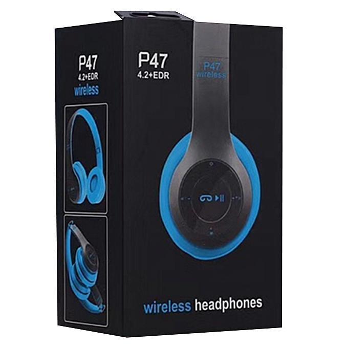 P47 On Ear Headphones Foldable Bluetooth Headset With Mic Stereo Bass Wired/Wireless Earphones