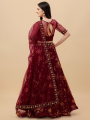 Embroidered Semi Stitched Lehenga Choli For Women (Maroon). 