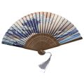 Japanese Handheld Folding Fan, with Traditional Japanese Ukiyo-e Art Prints. 