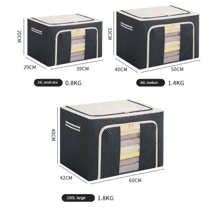 2pc%20Extra%20Large%20100L%20Wardrobe%20Space%20Savers%20Clothes%20Organizing%20Storage%20Box%20Portable%20Folding%20Box%202%20Side%20Chain%20Window%20Lockable%20%7C%20Storage%20Space%20Saver%20-%20Image%204