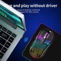 Wireless Gaming Mouse 2.4GHz with Colourful Light Rechargeable 6D Buttons High-Precision Optical Sensor for Laptop Computer. 