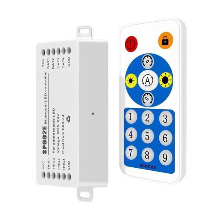 LED Bluetooth Pixel Controller SP602E 4 Output DC5-24V Input Smartphone APP Remote Control RGB Pixel Strip Driver DC5-24V Input