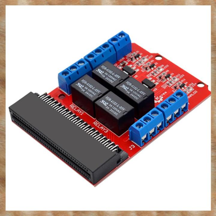 Microbit 4 Channel Relay Module Shield 5V High Trigger Programming Educational Kids Teaching Microbit Expansion Board DIY Programming Learning Parts