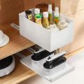 New Pull Out Cabinet Drawer Organizer Slide Out Space Saving Storage Shelves Plastic Storage Rack. 